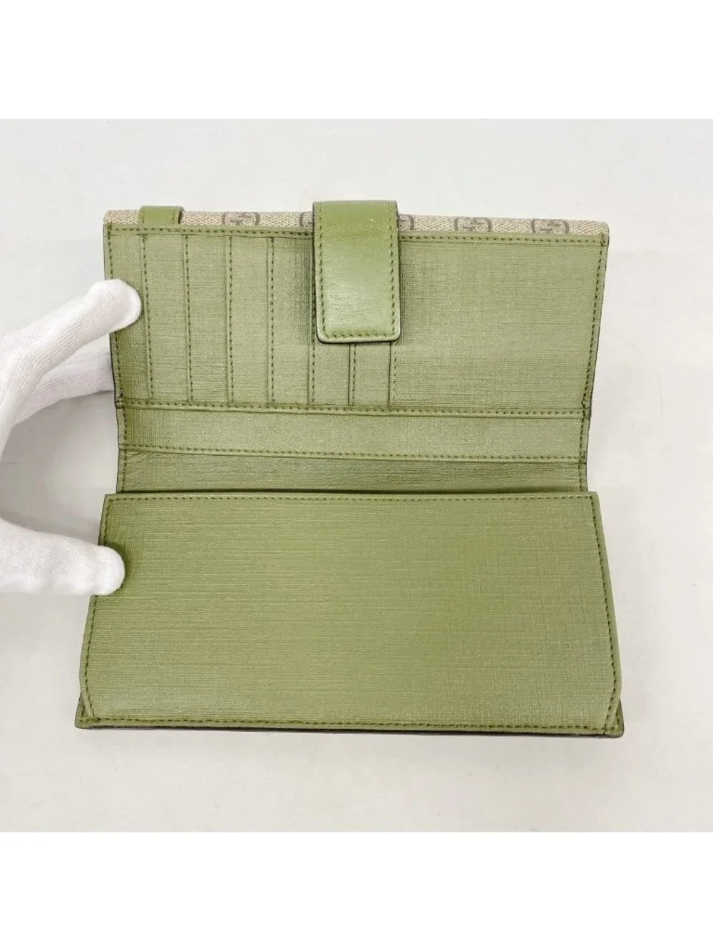 ★SOLD★ Gucci Wallet GG Supreme Brown Khaki Gold - Picture 3 of 9